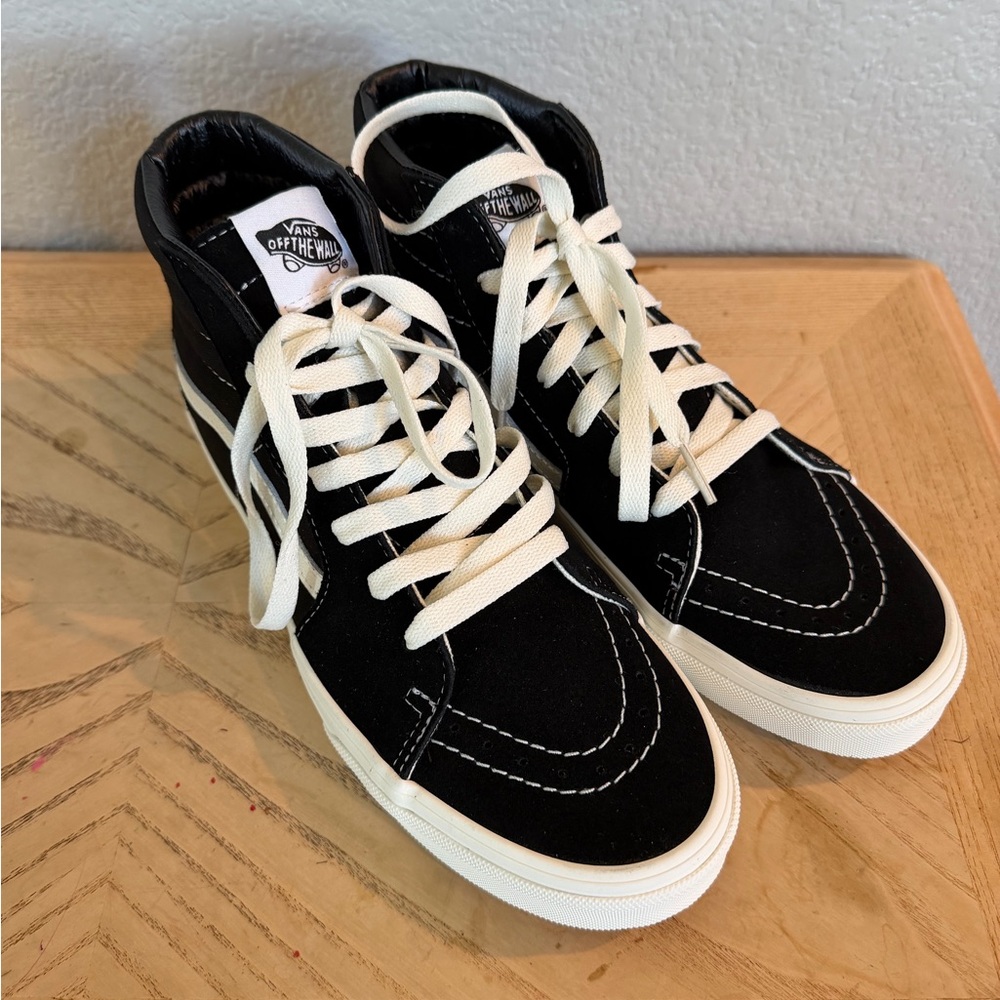Vans Black and White High-Top Sneakers